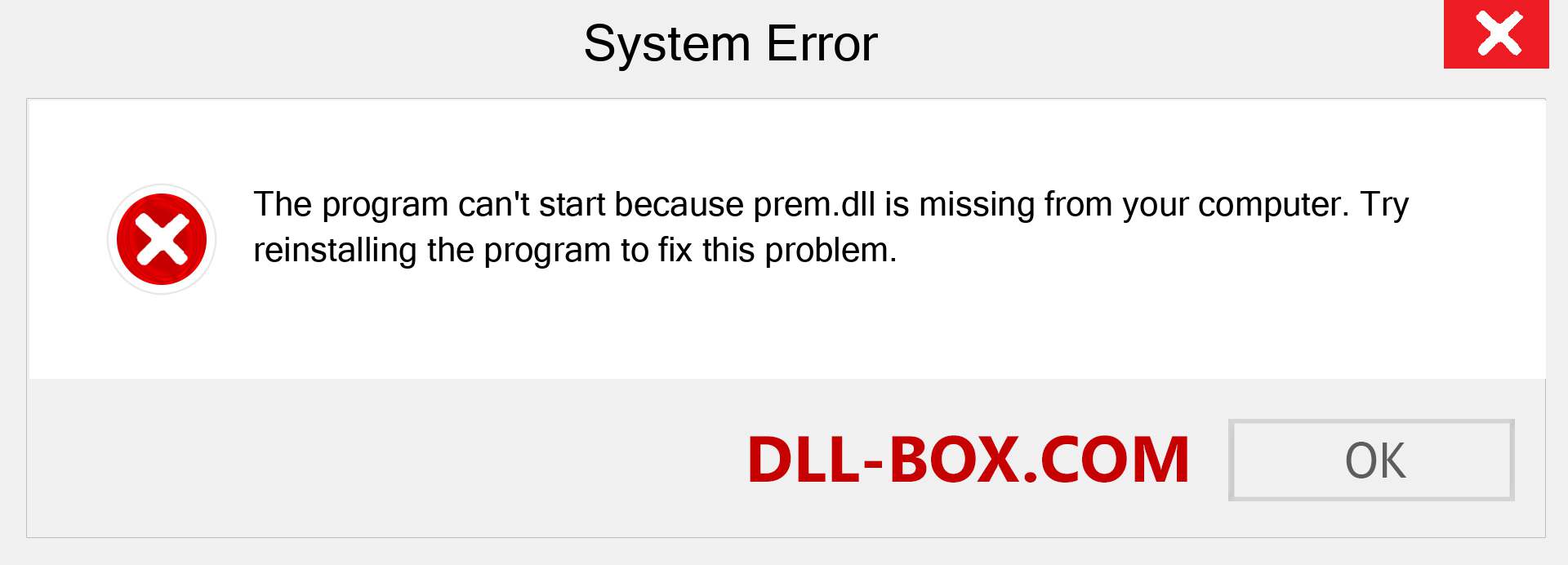  prem.dll file is missing?. Download for Windows 7, 8, 10 - Fix  prem dll Missing Error on Windows, photos, images